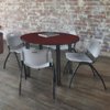 Regency Kee Mobile Tables, 36 W, 36 L, 29 H, Wood, Metal Top, Mahogany TBMC36RNDMHBK
